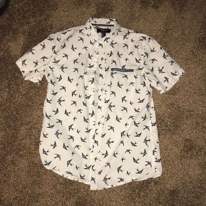 Forever 21 bird button up shirt.